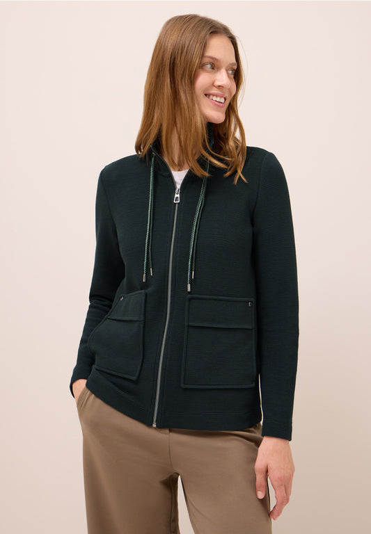 Cecil Ink Green Ottoman Sweat Jacket