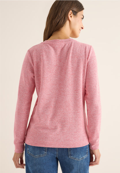 Cecil Fiery Red Rib Button Top