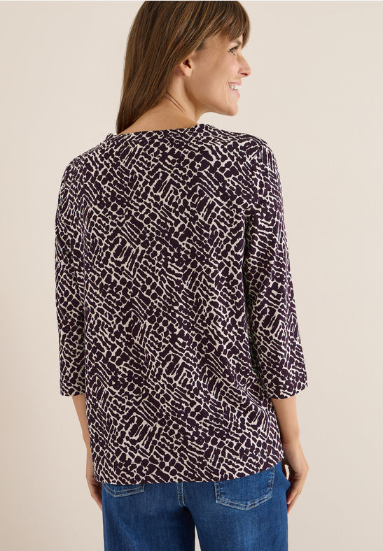 Cecil EggPlant Minimal Print Top