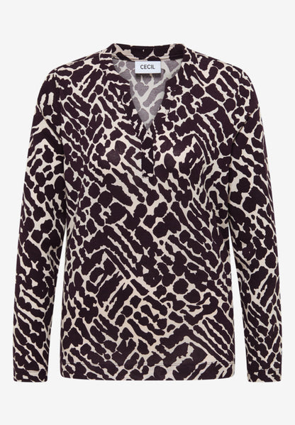 Cecil EggPlant Print Top