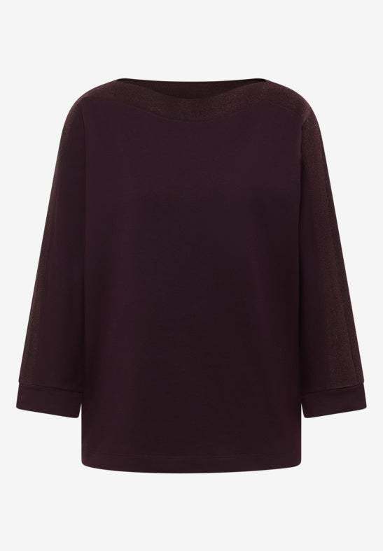 Cecil Eggplant Red Batwing With Shiny Tape