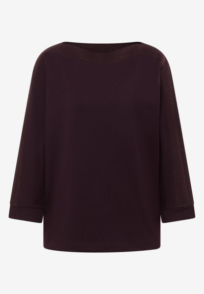 Cecil Eggplant Red Batwing With Shiny Tape