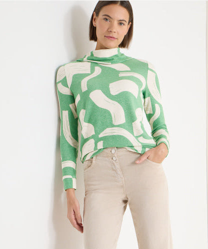 Cecil Bamboo Green Big Collar Top