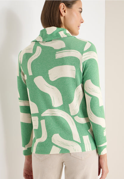 Cecil Bamboo Green Big Collar Top