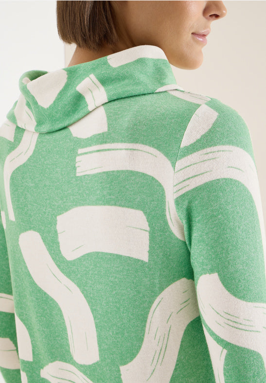 Cecil Bamboo Green Big Collar Top