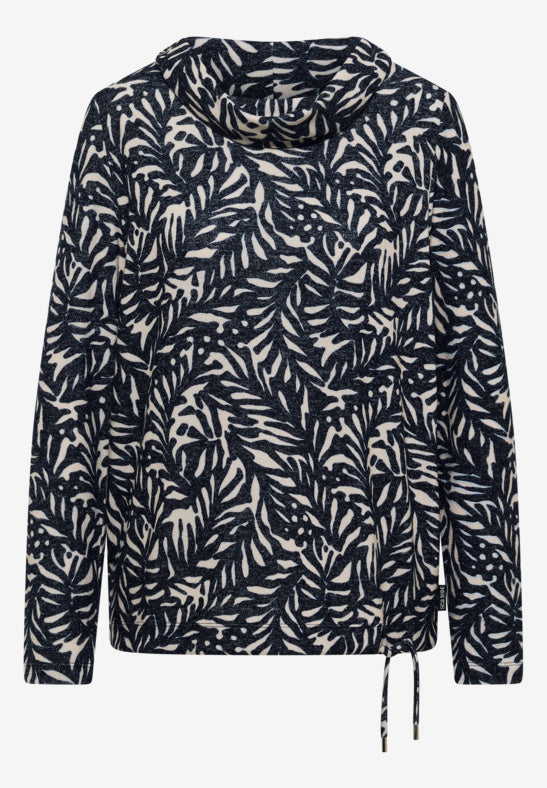 Cecil Navy Cosy Two-Tone Top