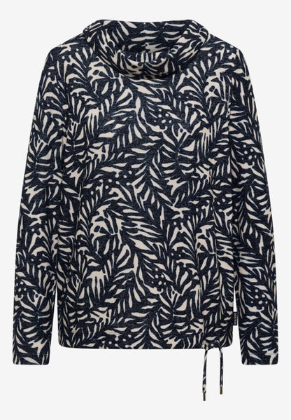 Cecil Navy Cosy Two-Tone Top