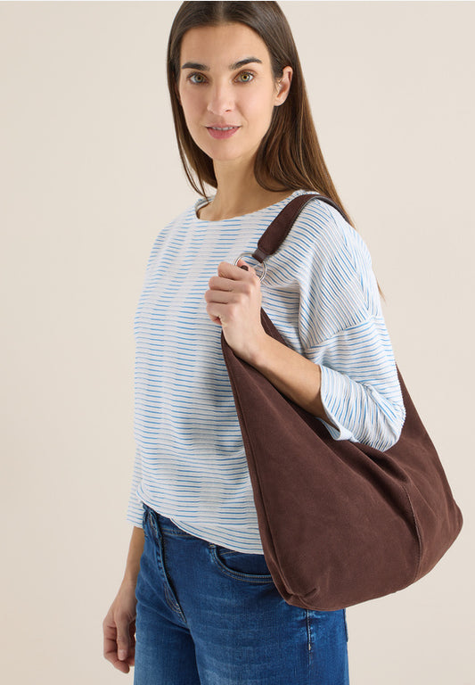 Cecil Cloud Blue Wavy Structure Stripe Top