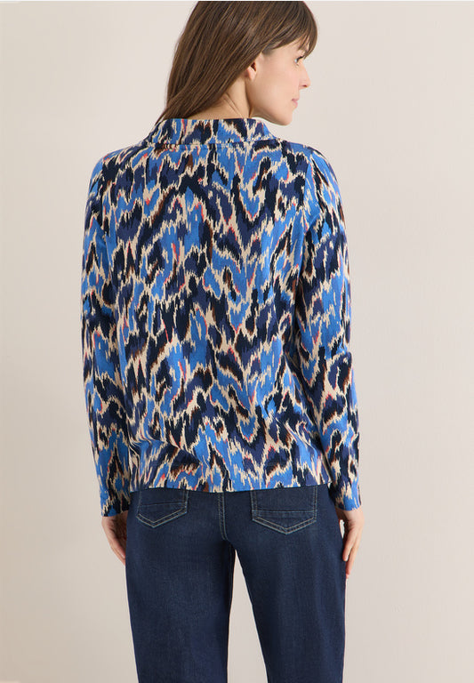 Cecil Cloud Blue Funnel Neck Top