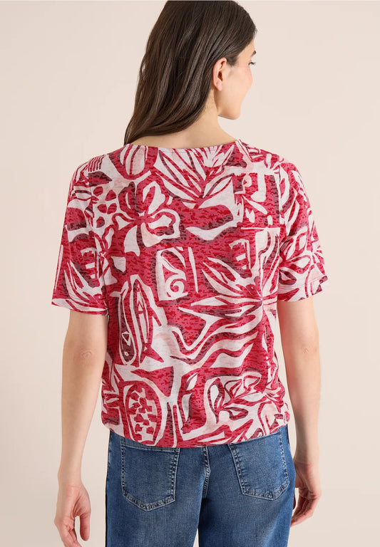 Cecil Red Burnt Out T-shirt