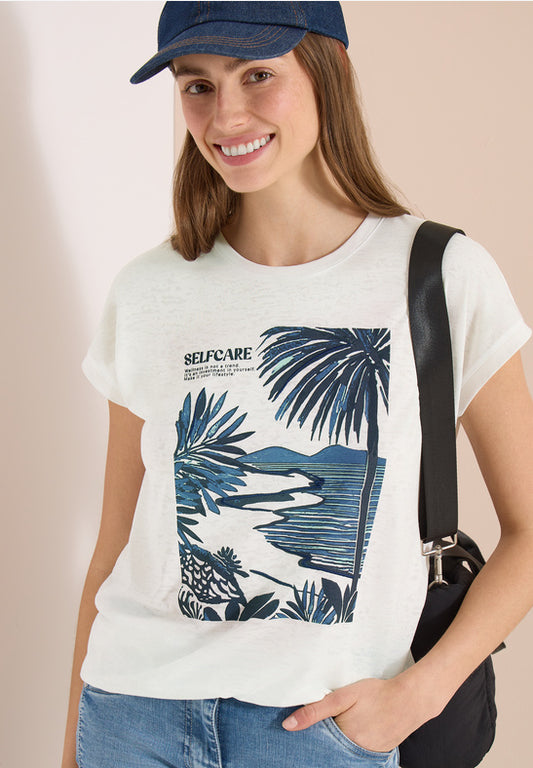 Cecil Vanilla Burnout Shirt