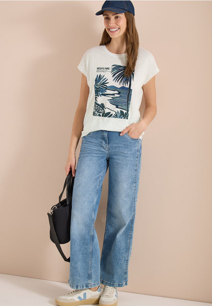 Cecil Vanilla Burnout Shirt