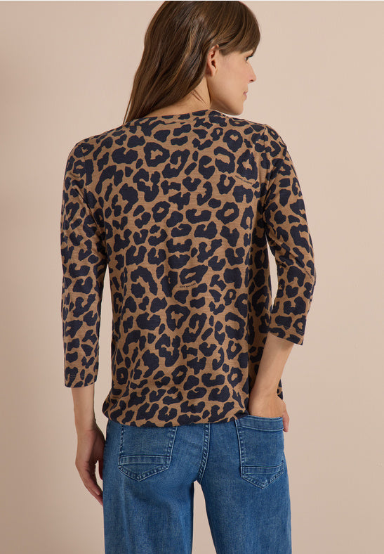 Cecil Mocha Leopard Print Top