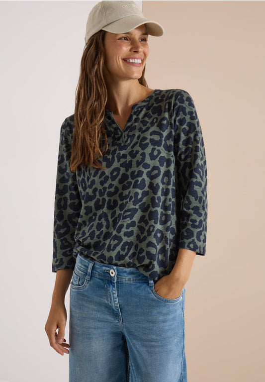 Cecil Khaki Leopard Print Top