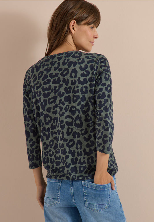 Cecil Khaki Leopard Print Top