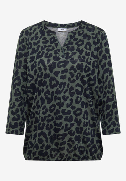 Cecil Khaki Leopard Print Top