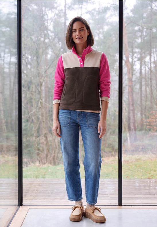 Cecil Colorblock Fleece Troyer