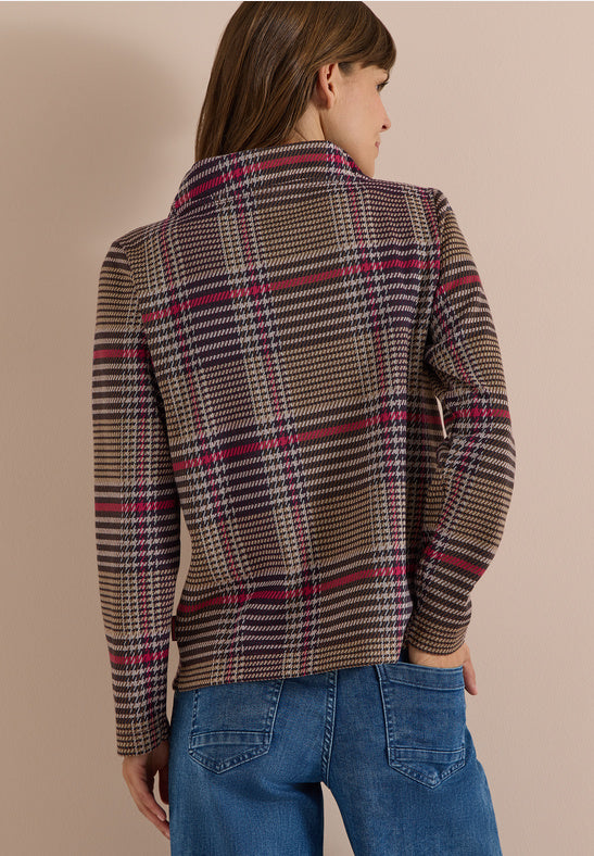 Cecil Check Funnel Neck Top
