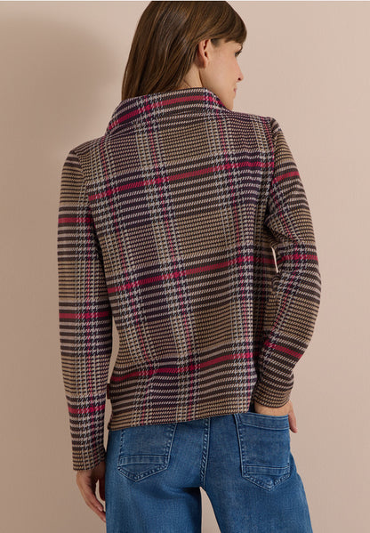 Cecil Check Funnel Neck Top
