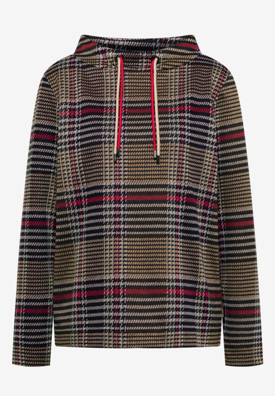 Cecil Check Funnel Neck Top