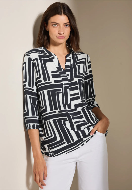 Cecil Blue Patterened Blouse