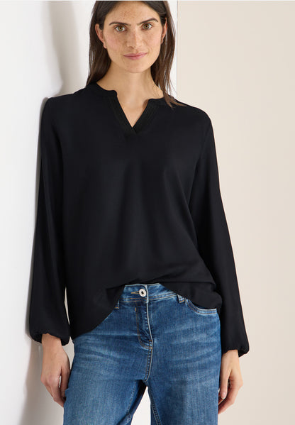 Cecil Black Solid Deco Blouse