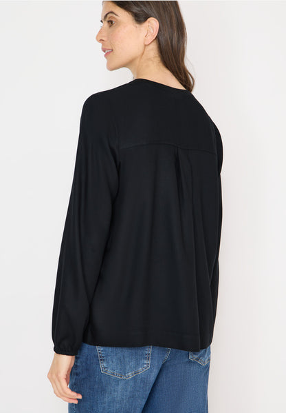 Cecil Black Solid Deco Blouse