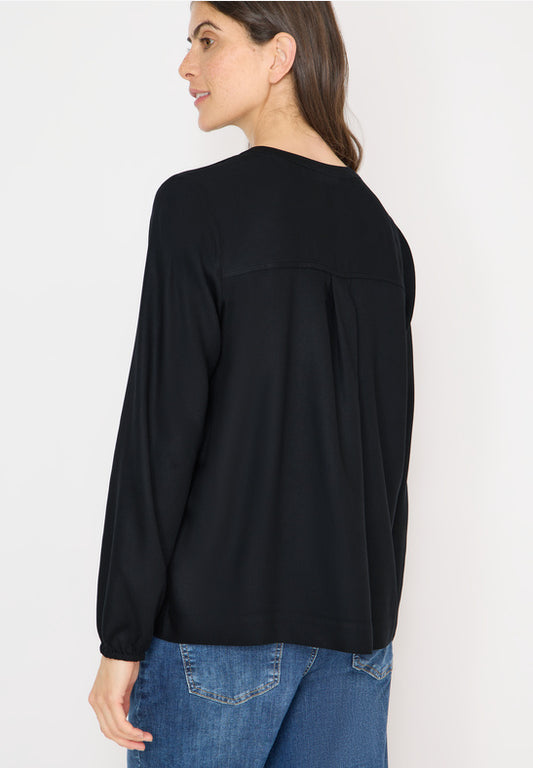 Cecil Black Solid Deco Blouse