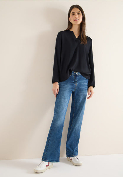 Cecil Black Solid Deco Blouse