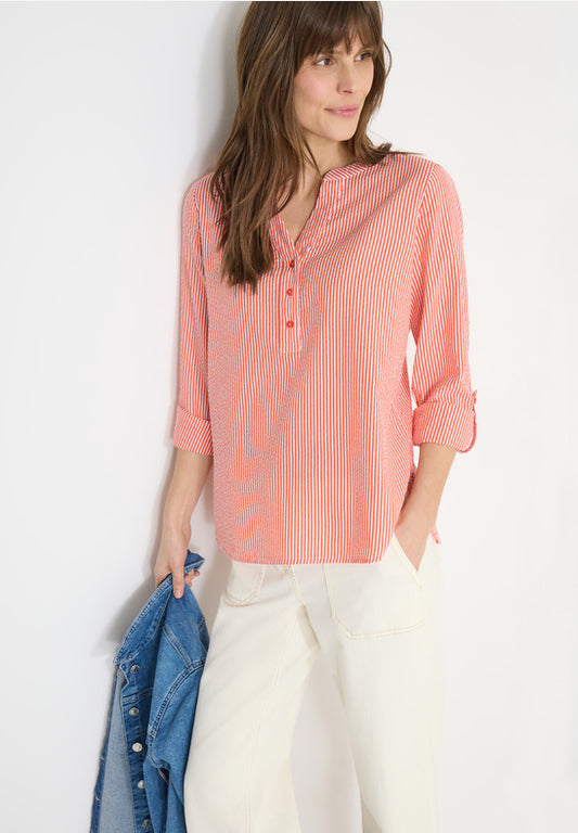 Cecil Tomato Red Seersucker Blouse