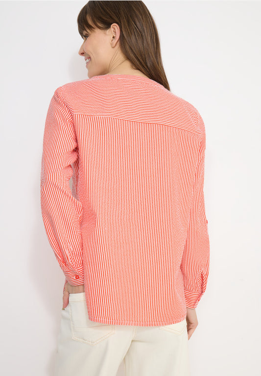 Cecil Tomato Red Seersucker Blouse