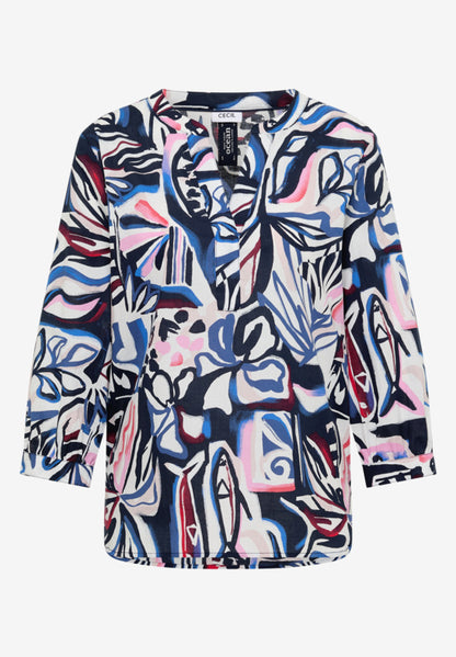 Cecil 3/4-sleeve Multicolored blouse