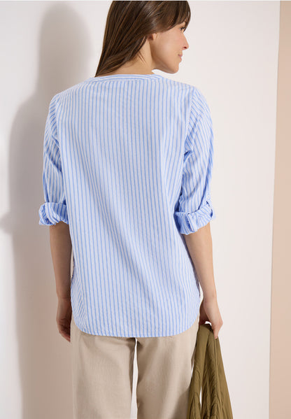Cecil Blue Seersucker Blouse