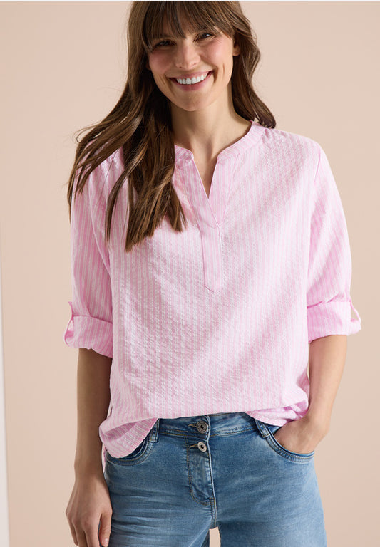 Cecil Light Blush Seersucker Blouse