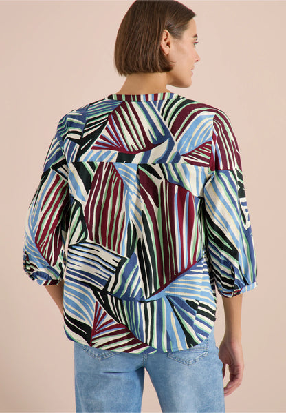 Cecil Palm Tree Green Seersucker Blouse
