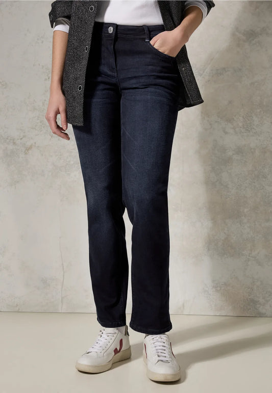 Cecil Scarlett Blue Black Cozy Jeans