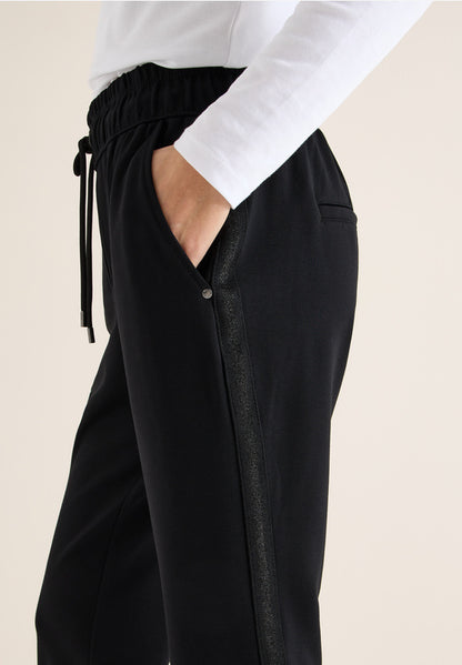 Cecil Tracey Black Lurex Tape Trousers