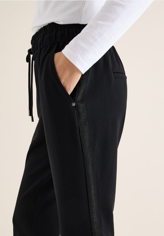 Cecil Tracey Black Lurex Tape Trousers