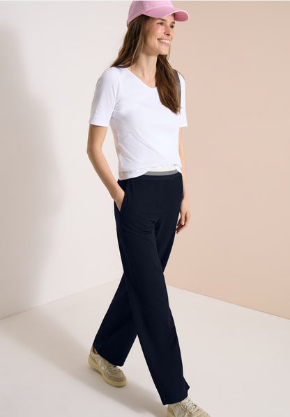 Cecil Neele Navy Straight Trousers