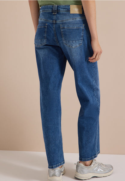 Cecil Neele Mid Blue Turnup Print Jeans