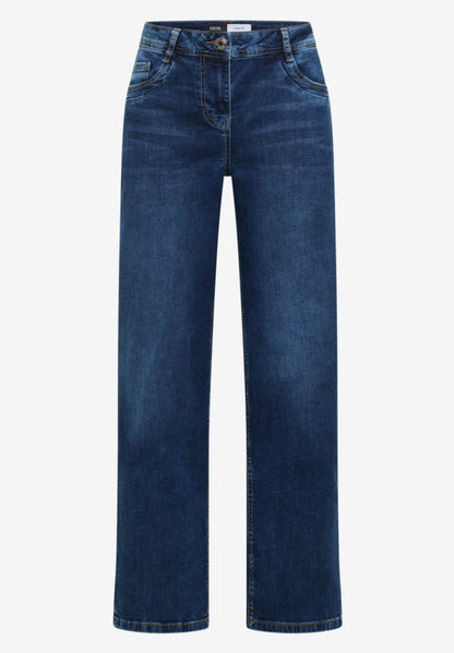 Cecil Neele Mid Blue Turnup Print Jeans