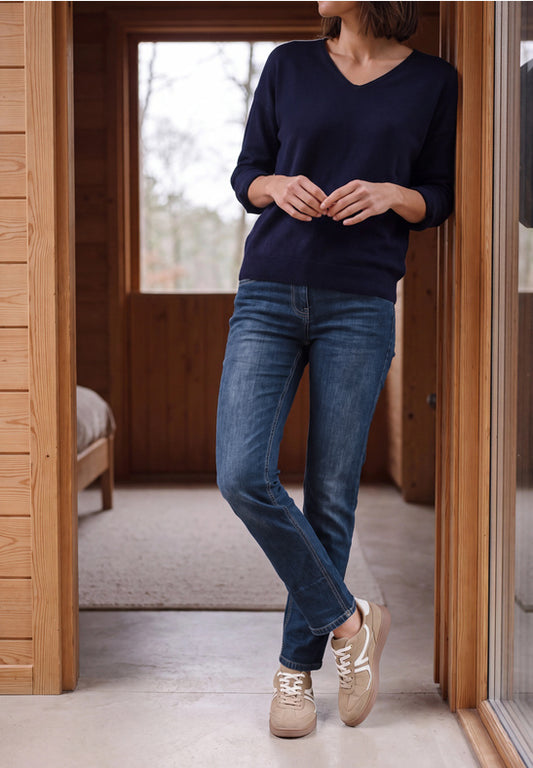 Cecil Scarlett Dark Blue Jeans