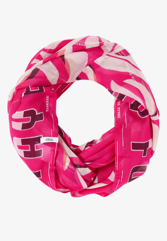 Cecil Beetroot Print Loop Scarf