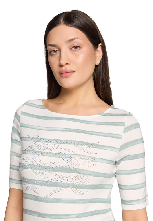 Betty Barclay Green Striped Top