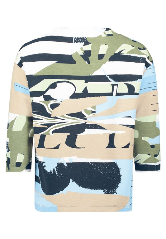 Betty Barclay Blue/Beige Drawstring Top