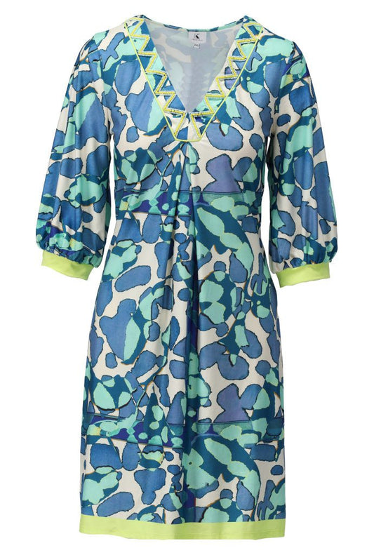Green and Blue Tunic Dress