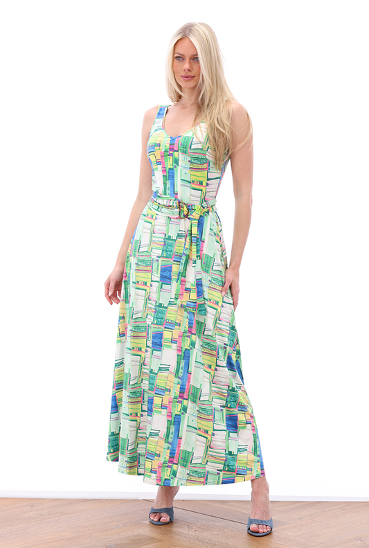 Abstract Print Maxi Dress