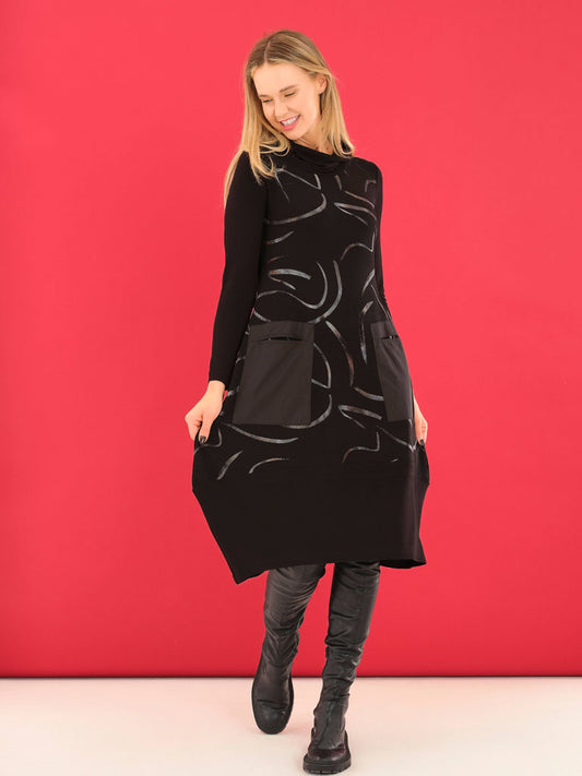 Dolcezza Black Swirl Dress