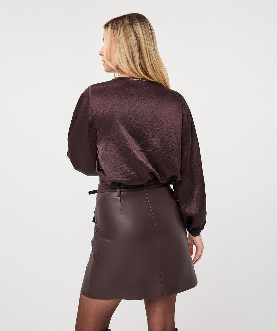 Esqualo Cacao Balloon Sleeve Blouse