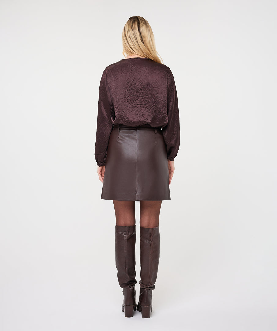 Esqualo Cacao Balloon Sleeve Blouse